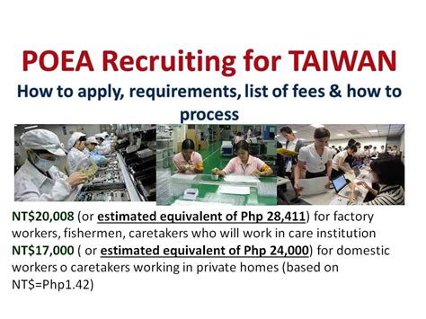 poea job hiring in taiwan.